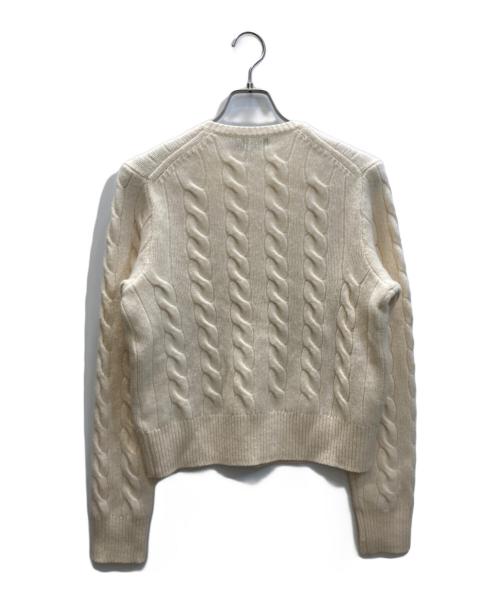 POLO RALPH LAUREN（ポロ・ラルフローレン）POLO RALPH LAUREN (ポロ・ラルフローレン) ウールカシミヤケーブルニットカーディガン アイボリー サイズ:Lの古着・服飾アイテム