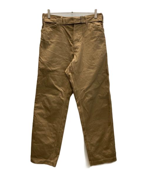 COMOLI（コモリ）COMOLI (コモリ) ベルテッドチノパンツ ブラウン サイズ:SIZE 40の古着・服飾アイテム