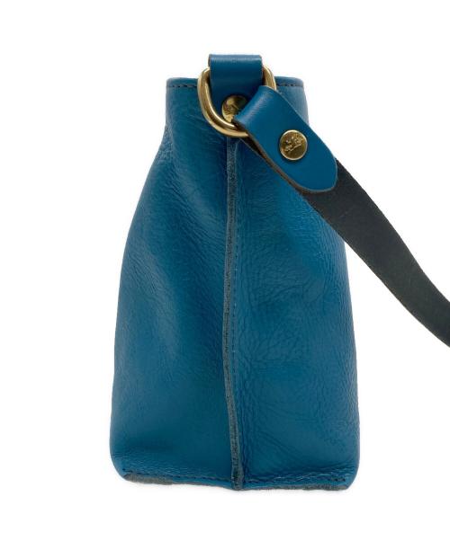 IL BISONTE（イル ビゾンテ）IL BISONTE (イル ビゾンテ) レザーショルダーバッグ ブルーの古着・服飾アイテム