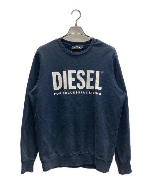 DIESEL（ディーゼル）DIESEL (ディーゼル) ロゴクルーネックスウェット ネイビー サイズ:SIZE Mの古着・服飾アイテム