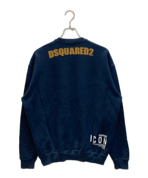 DSQUARED2（ディースクエアード）DSQUARED2 (ディースクエアード) クルーネックスウェット ネイビー サイズ:Mの古着・服飾アイテム