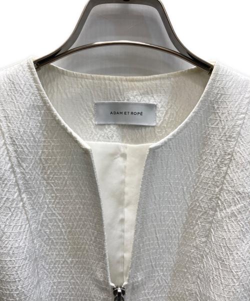 Adam et Rope（アダム エ ロペ）Adam et Rope (アダム エ ロペ) ステッチジャガードワンピース ホワイト サイズ:SIZE Freeの古着・服飾アイテム