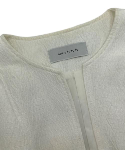 Adam et Rope（アダム エ ロペ）Adam et Rope (アダム エ ロペ) ステッチジャガードワンピース ホワイト サイズ:SIZE Freeの古着・服飾アイテム