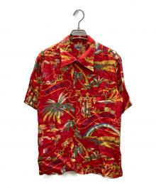 Sun Surf SPECIAL EDITION（サンサーフ・スペシャルエディション）の古着「LAND OF ALOHA DISCOVERED アロハシャツ」｜レッド