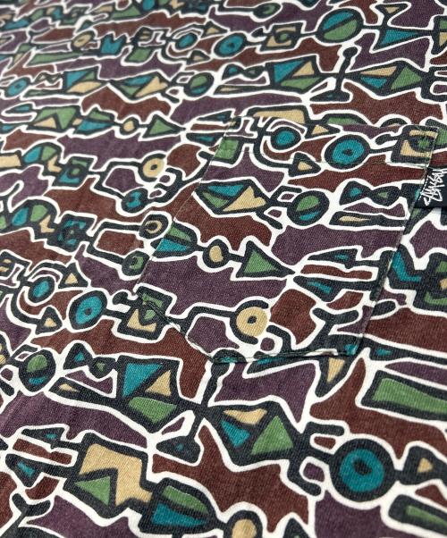 stussy（ステューシー）stussy (ステューシー) 80's  インカ柄ヴィンテージTシャツ ブラウン×グリーン サイズ:Mの古着・服飾アイテム