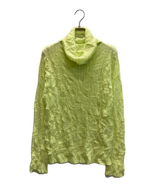 PLEATS PLEASE（プリーツプリーズ）PLEATS PLEASE (プリーツプリーズ) ハイネックプリーツカットソー イエロー サイズ:SIZE 3の古着・服飾アイテム