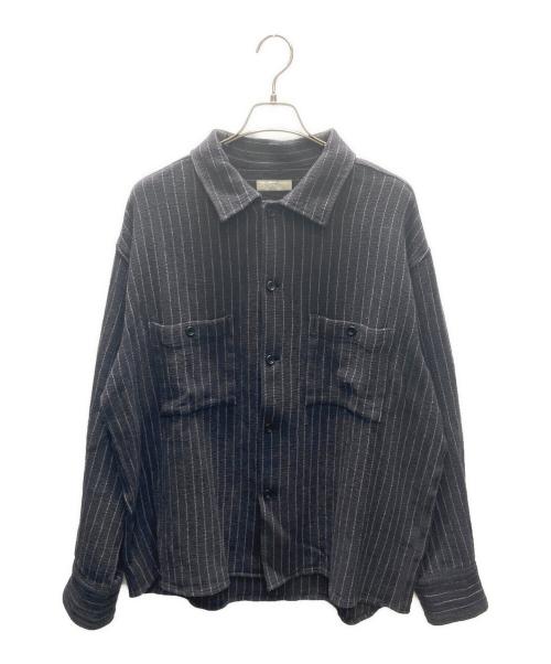JOURNAL STANDARD relume（ジャーナルスタンダード レリューム）JOURNAL STANDARD relume (ジャーナルスタンダード レリューム) C/Lバスケット ピンストライプシャツ ブラック サイズ:Mの古着・服飾アイテム