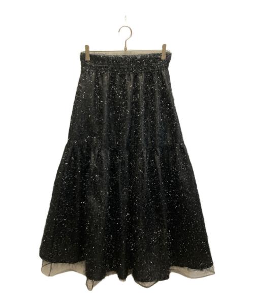 MAISON SPECIAL（メゾンスペシャル）MAISON SPECIAL (メゾンスペシャル) メタリックヤーンボリュームスカート ブラック サイズ:FREEの古着・服飾アイテム