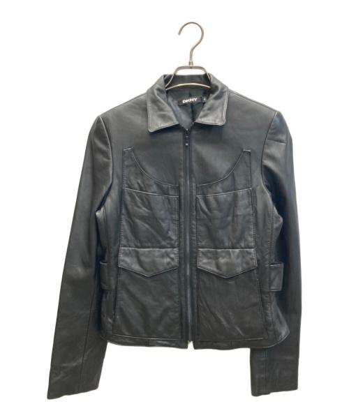 DKNY（ダナキャランニューヨーク）DKNY (ダナキャランニューヨーク) レザージャケット ブラック サイズ:4の古着・服飾アイテム