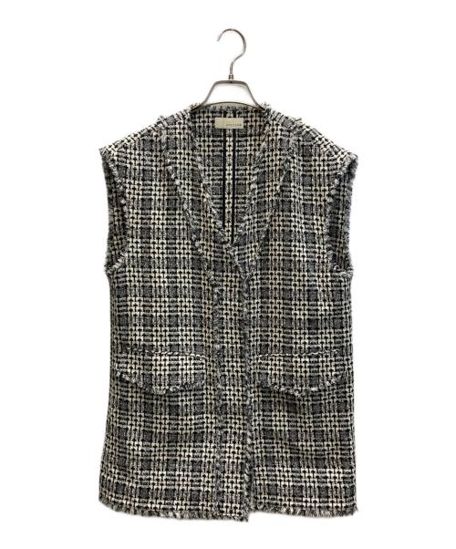 uncrave（アンクレイヴ）uncrave (アンクレイヴ) サマーツイードジレ ホワイト×ブラック サイズ:SIZE 2の古着・服飾アイテム