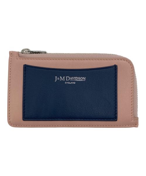 J&M DAVIDSON（ジェイ＆エム デヴィッドソン）J&M DAVIDSON (ジェイ＆エム デヴィッドソン) BICOLOR ZIP CARD HOLDER ネイビー×ベージュの古着・服飾アイテム