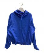mizuiro-indミズイロインド）の古着「ギャザーフードプルオーバーシャツ」｜ブルー