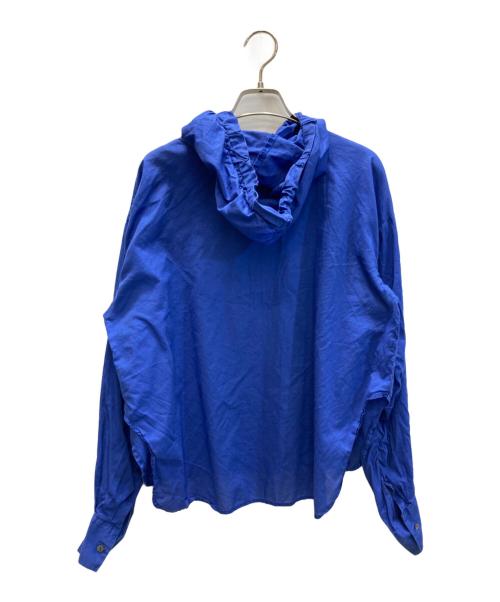mizuiro-ind（ミズイロインド）mizuiro-ind (ミズイロインド) ギャザーフードプルオーバーシャツ ブルー サイズ:FREEの古着・服飾アイテム