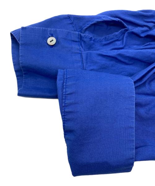 mizuiro-ind（ミズイロインド）mizuiro-ind (ミズイロインド) ギャザーフードプルオーバーシャツ ブルー サイズ:FREEの古着・服飾アイテム