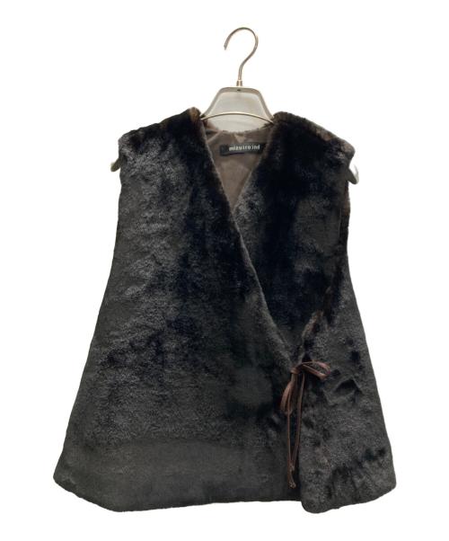 mizuiro-ind（ミズイロインド）mizuiro-ind (ミズイロインド) イミテーションファーショートベスト ブラウン サイズ:サイズ詳細参照の古着・服飾アイテム