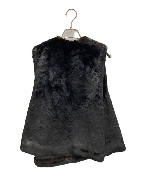 mizuiro-ind（ミズイロインド）mizuiro-ind (ミズイロインド) イミテーションファーショートベスト ブラウン サイズ:サイズ詳細参照の古着・服飾アイテム