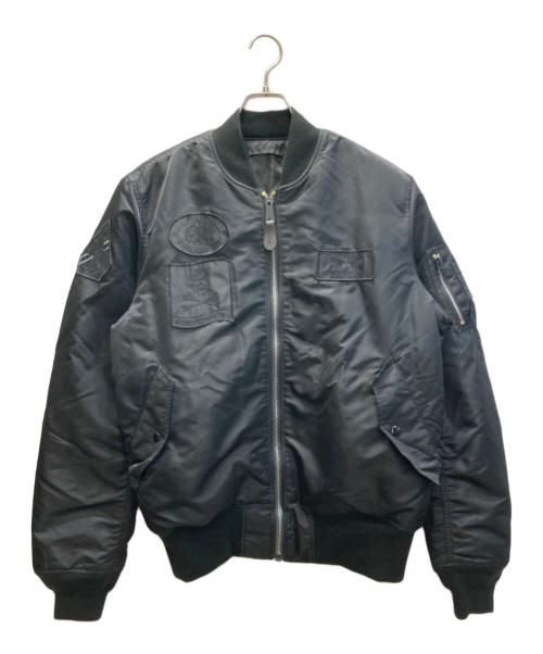 ALPHA（アルファ）ALPHA (アルファ) ユニカラーパッチMA-1ジャケット ブラック サイズ:ＸＬの古着・服飾アイテム
