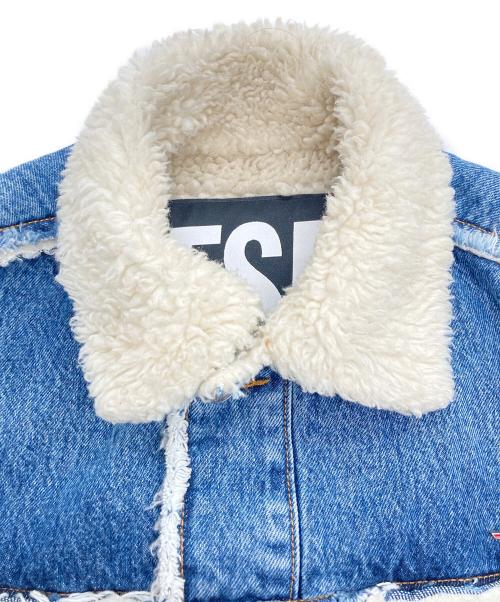 DIESEL（ディーゼル）DIESEL (ディーゼル) デニムボアジャケット インディゴ×ベージュ サイズ:XSの古着・服飾アイテム