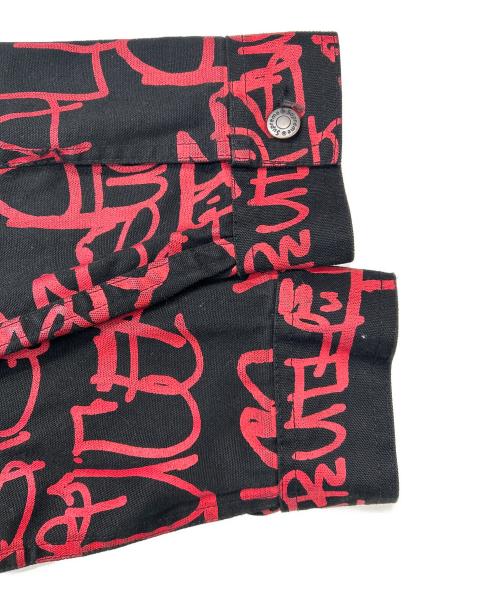 SUPREME（シュプリーム）SUPREME (シュプリーム) COMME des GARCONS SHIRT (コムデギャルソンシャツ) Painted Canvas Chore Coat レッド×ブラック サイズ:Sの古着・服飾アイテム