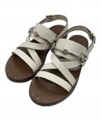 GUCCIグッチ）の古着「ホースビットストラップサンダル」｜ホワイト×ブラウン