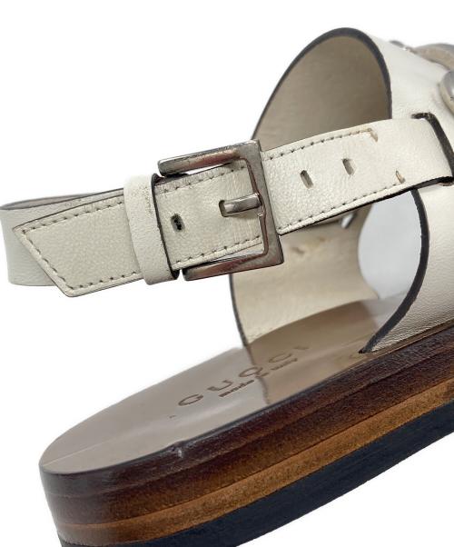 GUCCI（グッチ）GUCCI (グッチ) ホースビットストラップサンダル ホワイト×ブラウン サイズ:SIZE 34 1/2の古着・服飾アイテム