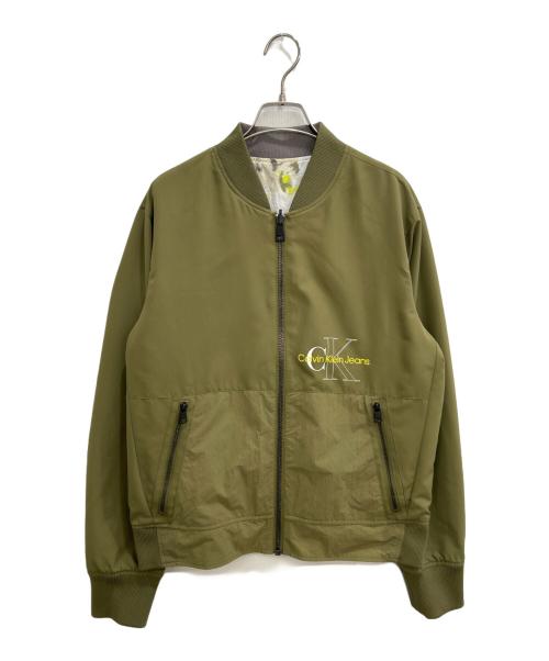 Calvin Klein Jeans（カルバンクラインジーンズ）Calvin Klein Jeans (カルバンクラインジーンズ) リバーシブルジャケット オリーブ サイズ:SIZE Mの古着・服飾アイテム