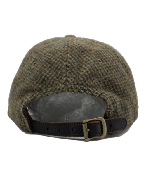 POLO RALPH LAUREN（ポロ・ラルフローレン）POLO RALPH LAUREN (ポロ・ラルフローレン) ツイードレザーキャップ ブラウンの古着・服飾アイテム