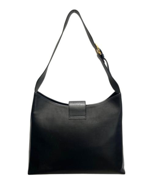 Salvatore Ferragamo（サルヴァトーレ フェラガモ）Salvatore Ferragamo (サルヴァトーレ フェラガモ) 型押しスモールトートバッグ ブラックの古着・服飾アイテム