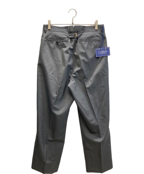 Unlikely（アンライクリー）Unlikely (アンライクリー) Back Strap Plain Front Trousers グレー サイズ:Mの古着・服飾アイテム