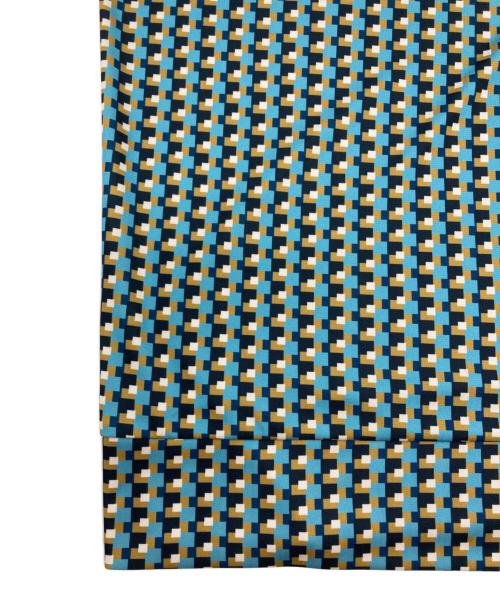 Leilian（レリアン）Leilian (レリアン) 幾何学柄ブラウス ブルー×イエロー サイズ:SIZE 11 未使用品の古着・服飾アイテム