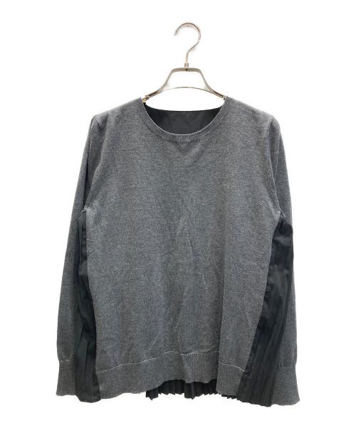 Leilian（レリアン）LEILIAN (レリアン) バッグプリーツニット グレー×ブラック サイズ:11 未使用品の古着・服飾アイテム