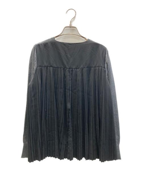 Leilian（レリアン）LEILIAN (レリアン) バッグプリーツニット グレー×ブラック サイズ:11 未使用品の古着・服飾アイテム