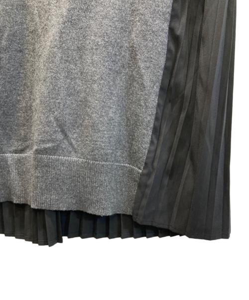 Leilian（レリアン）LEILIAN (レリアン) バッグプリーツニット グレー×ブラック サイズ:11 未使用品の古着・服飾アイテム