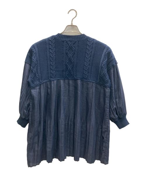 Leilian（レリアン）LEILIAN (レリアン) プリーツ切替ニット ネイビー サイズ:9 未使用品の古着・服飾アイテム