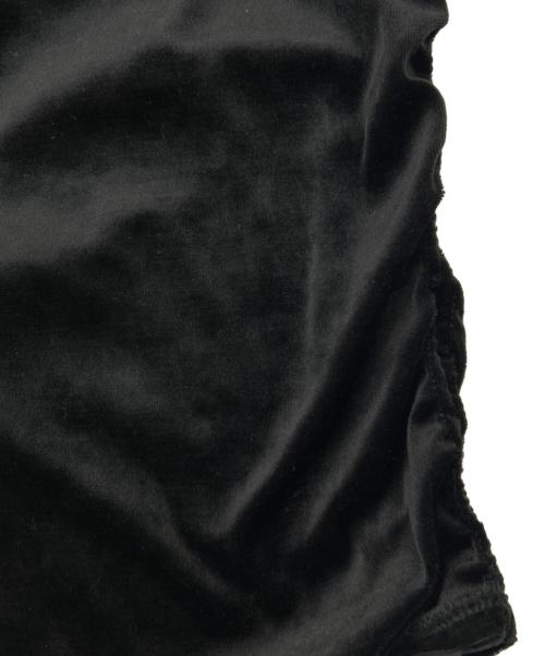 H BEAUTY&YOUTH（エイチ ビューティー&ユース）H BEAUTY&YOUTH (エイチ ビューティー&ユース) ベロア シャーリングスリーブカットソー ブラック サイズ:Freeの古着・服飾アイテム