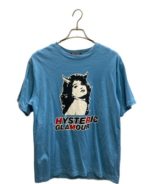 Hysteric Glamour（ヒステリックグラマー）Hysteric Glamour (ヒステリックグラマー) 2TONE DEVIL WOMAN Tシャツ ブルー サイズ:Mの古着・服飾アイテム