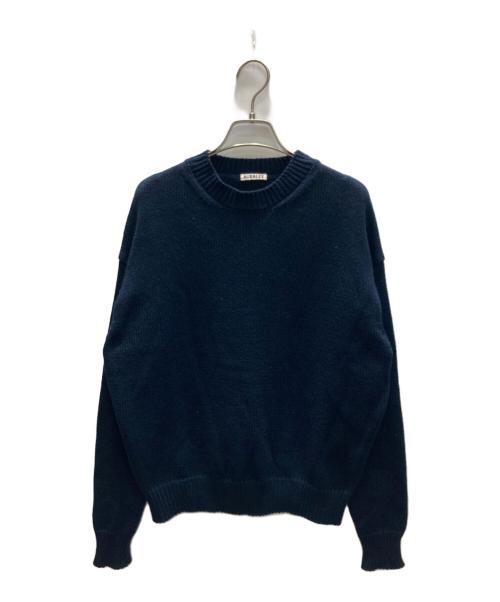 AURALEE（オーラリー）AURALEE (オーラリー) ギザスーパソフトプルオーバーコットンニット GIZA SUPERSOFT KNIT ネイビー サイズ:3の古着・服飾アイテム