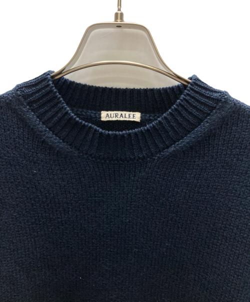 AURALEE（オーラリー）AURALEE (オーラリー) ギザスーパソフトプルオーバーコットンニット GIZA SUPERSOFT KNIT ネイビー サイズ:3の古着・服飾アイテム