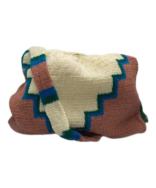 AMONG EQUALS（アマングイコールズ）AMONG EQUALS (アマングイコールズ) ショルダーバッグ ベージュ×ピンクの古着・服飾アイテム