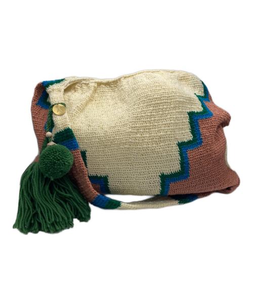 AMONG EQUALS（アマングイコールズ）AMONG EQUALS (アマングイコールズ) ショルダーバッグ ベージュ×ピンクの古着・服飾アイテム