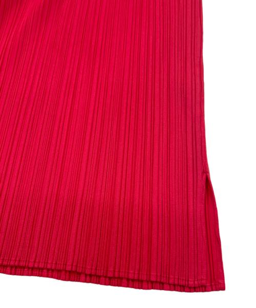 PLEATS PLEASE（プリーツプリーズ）PLEATS PLEASE (プリーツプリーズ) スキッパープリーツブラウス レッド サイズ:3の古着・服飾アイテム