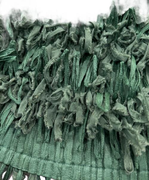 PLEATS PLEASE（プリーツプリーズ）PLEATS PLEASE (プリーツプリーズ) ベアトップ＆プリーツノースリーブブラウス グリーン サイズ:3の古着・服飾アイテム