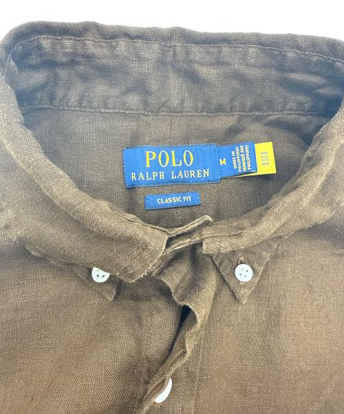 POLO RALPH LAUREN（ポロ・ラルフローレン）POLO RALPH LAUREN (ポロ・ラルフローレン) リネンシャツ ブラウン サイズ:Mの古着・服飾アイテム