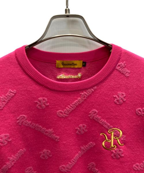 Resurrection（レザレクション）Resurrection (レザレクション) ロゴモノグラムニット ピンク サイズ:SIZE Mの古着・服飾アイテム