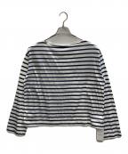 MUSE de Deuxieme Classeミューズ ドゥーズィエム クラス）の古着「Sheer BORDER プルオーバー」｜ホワイト×ブラック