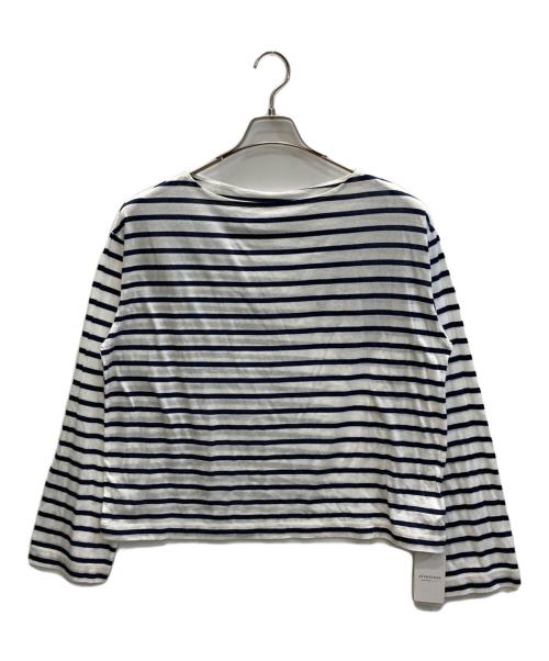 MUSE de Deuxieme Classe（ミューズ ドゥーズィエム クラス）MUSE de Deuxieme Classe (ミューズ ドゥーズィエム クラス) Sheer BORDER プルオーバー ホワイト×ブラック サイズ:SIZE Free 未使用品の古着・服飾アイテム