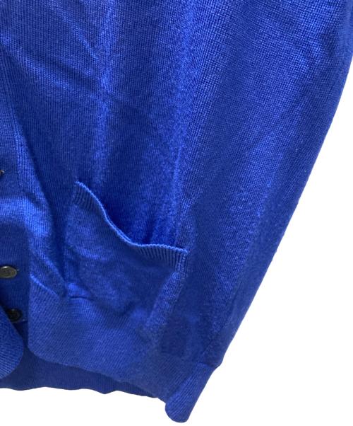 maison kitsune（メゾンキツネ）maison kitsune (メゾンキツネ) ロゴ刺繍カーディガン ブルー サイズ:Mの古着・服飾アイテム