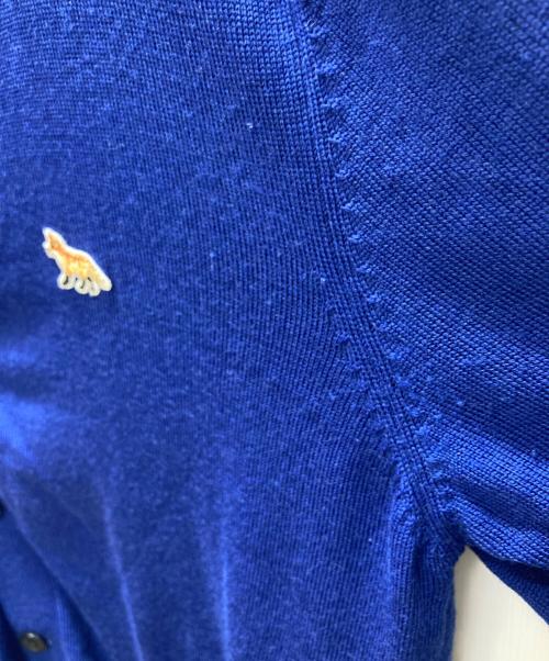 maison kitsune（メゾンキツネ）maison kitsune (メゾンキツネ) ロゴ刺繍カーディガン ブルー サイズ:Mの古着・服飾アイテム