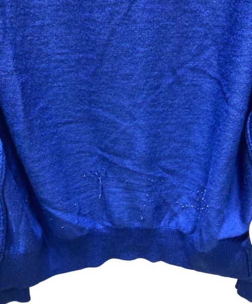 maison kitsune（メゾンキツネ）maison kitsune (メゾンキツネ) ロゴ刺繍カーディガン ブルー サイズ:Mの古着・服飾アイテム