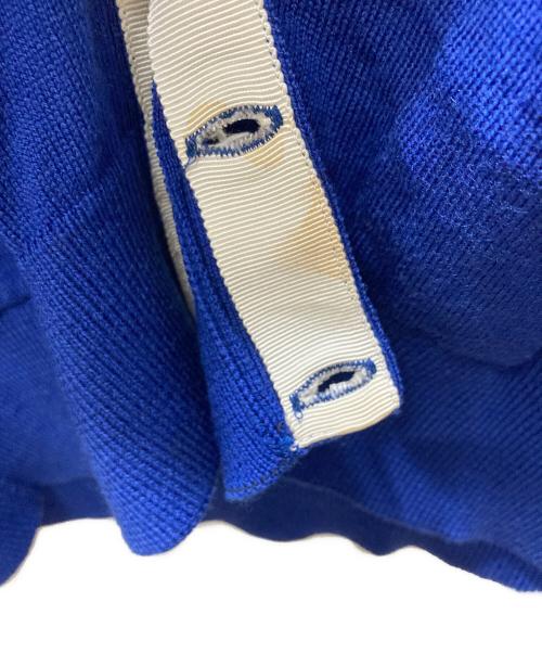 maison kitsune（メゾンキツネ）maison kitsune (メゾンキツネ) ロゴ刺繍カーディガン ブルー サイズ:Mの古着・服飾アイテム